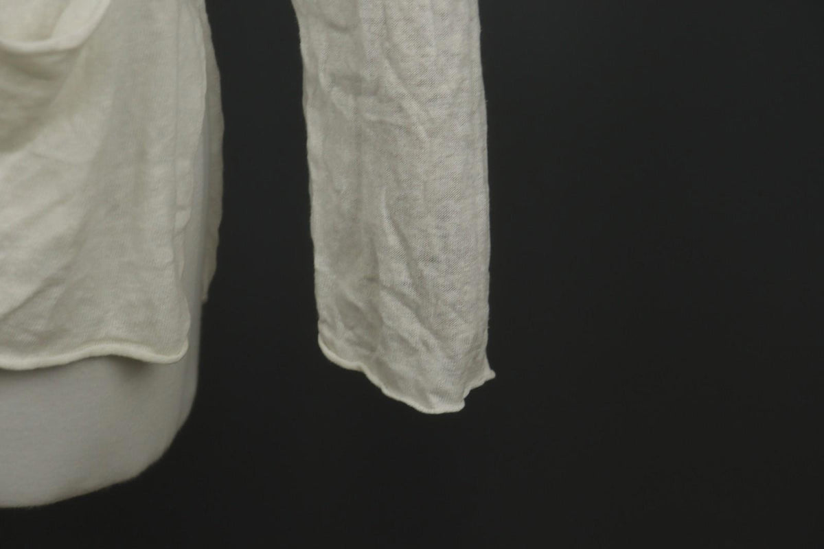 GUDRUN SJODEN White Linen Long Sleeve Round Neck Knit Pullover Sweater – Size M