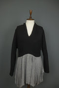MARIMEKKO RITVA FALLA Black Gray Viscose Knitted Casual Long Sleeve Dress M/L