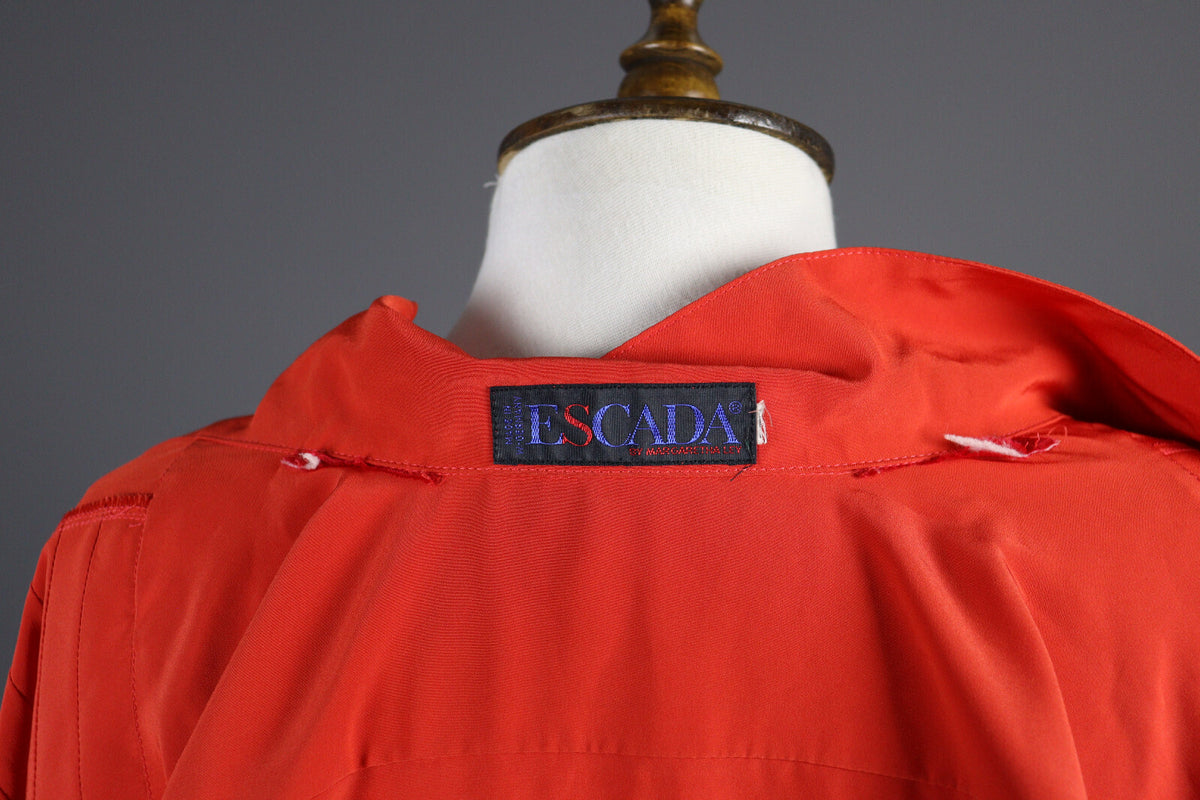 Escada Vintage Red Designer Party Cocktail Blouse Shirt – Size L