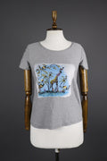 ETRO MILANO Gray Printed Cotton Short Sleeve Top T-Shirt – Size 40