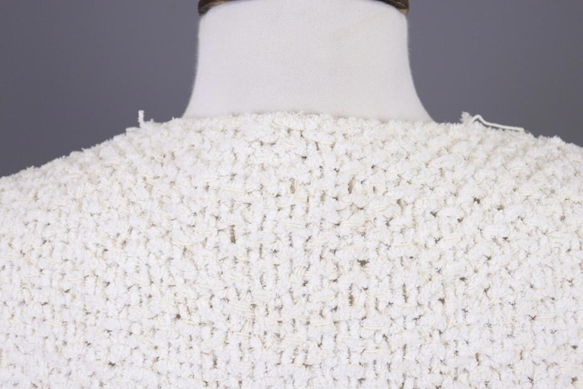 GANNI White Knit Open Front 3/4 Sleeve Cardigan Sweater – Size S