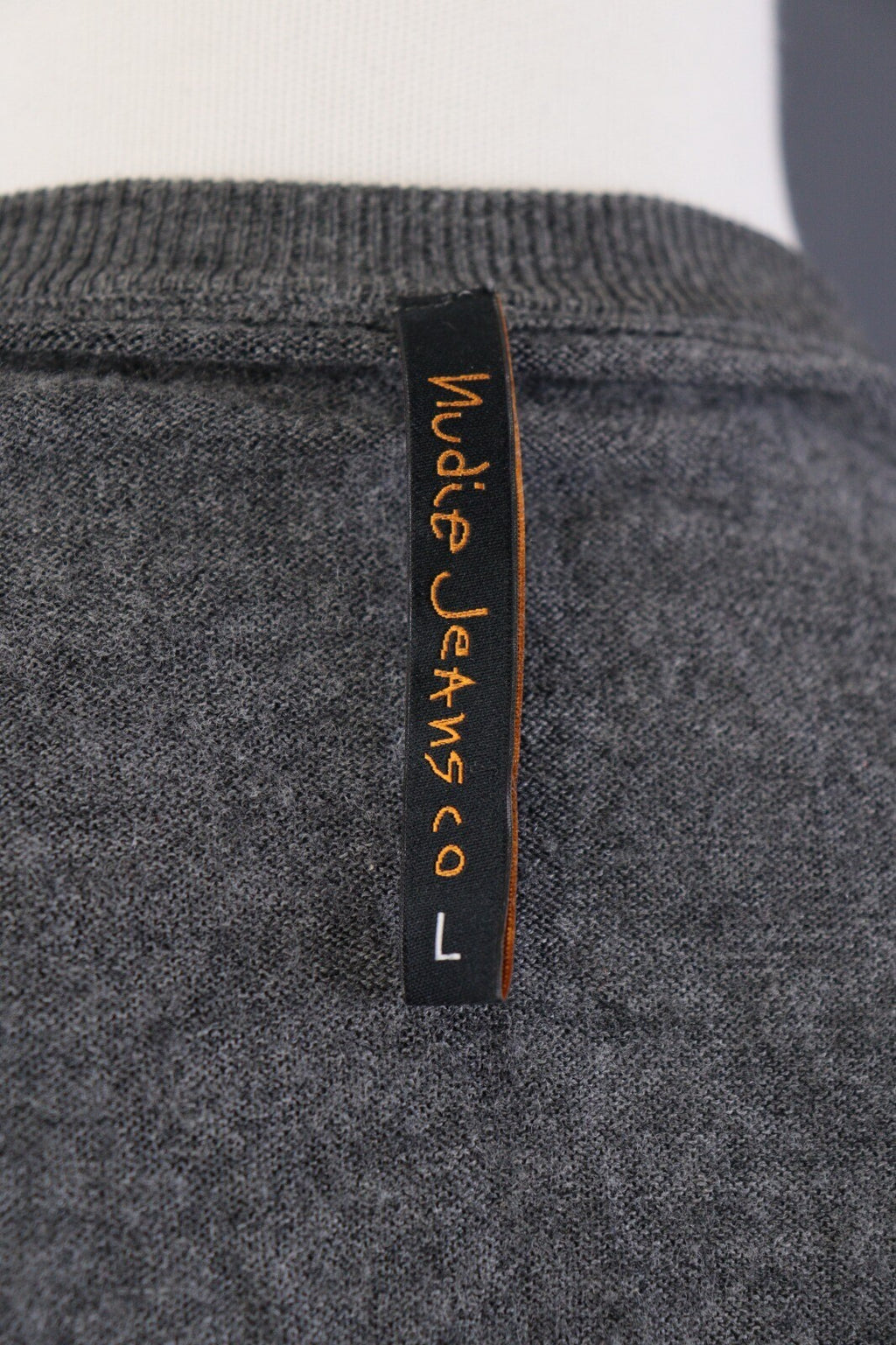 Nudie Jeans Co Gray V-Neck Classic Men's Cardigan Sweater – Size L