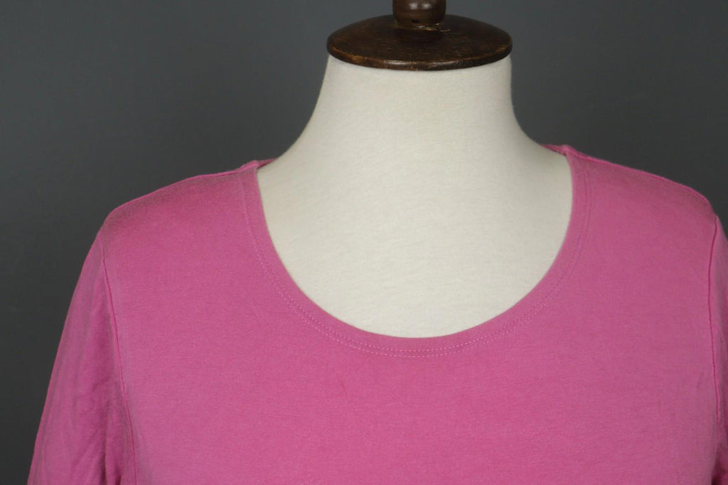 GUDRUN SJODEN Pink Lyocell Long Sleeve Round Neck Pullover T-Shirt Top – Size M