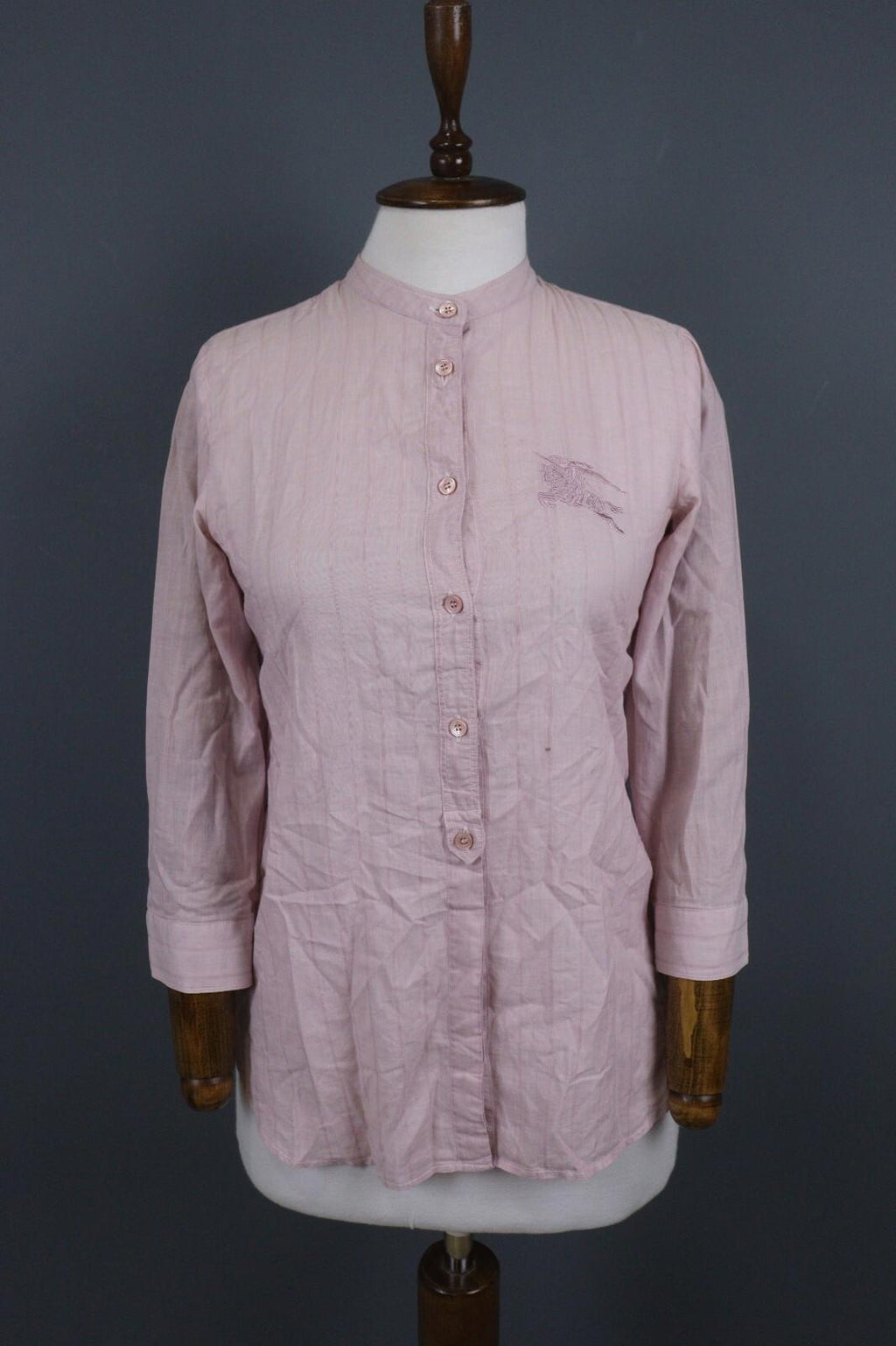 BURBERRY BRIT Pink Lightweight 3/4 Sleeve Stretch Button Down Shirt – Size XS