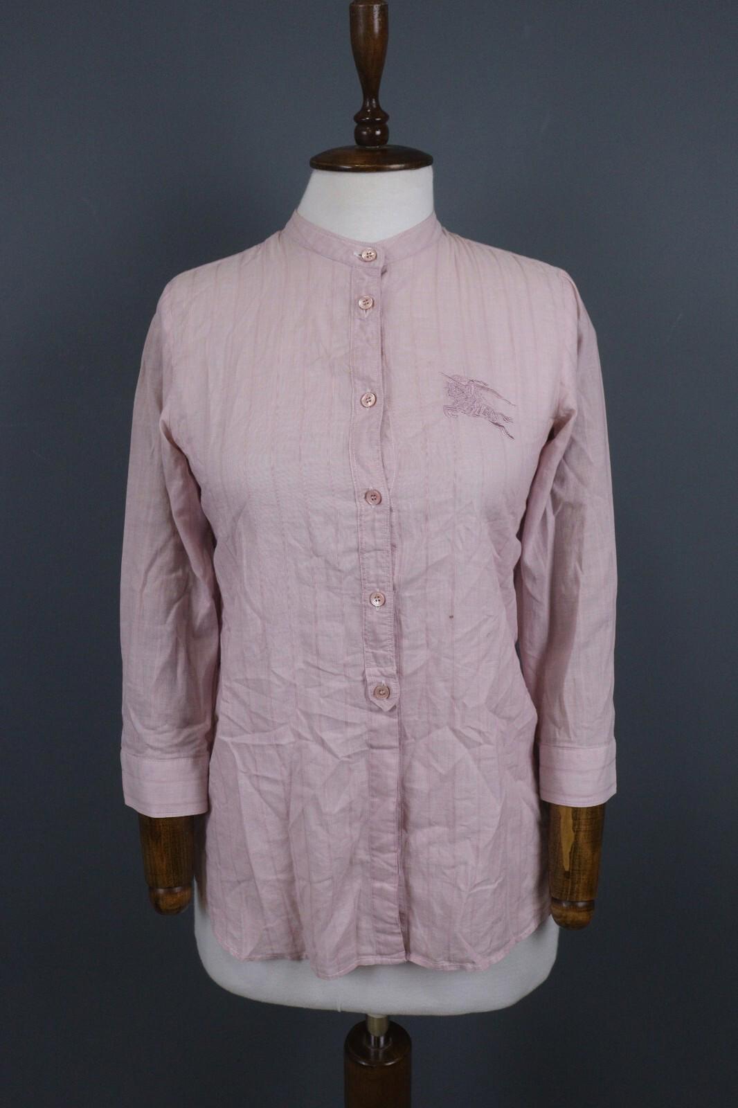 BURBERRY BRIT Pink Lightweight 3/4 Sleeve Stretch Button Down Shirt – Size XS