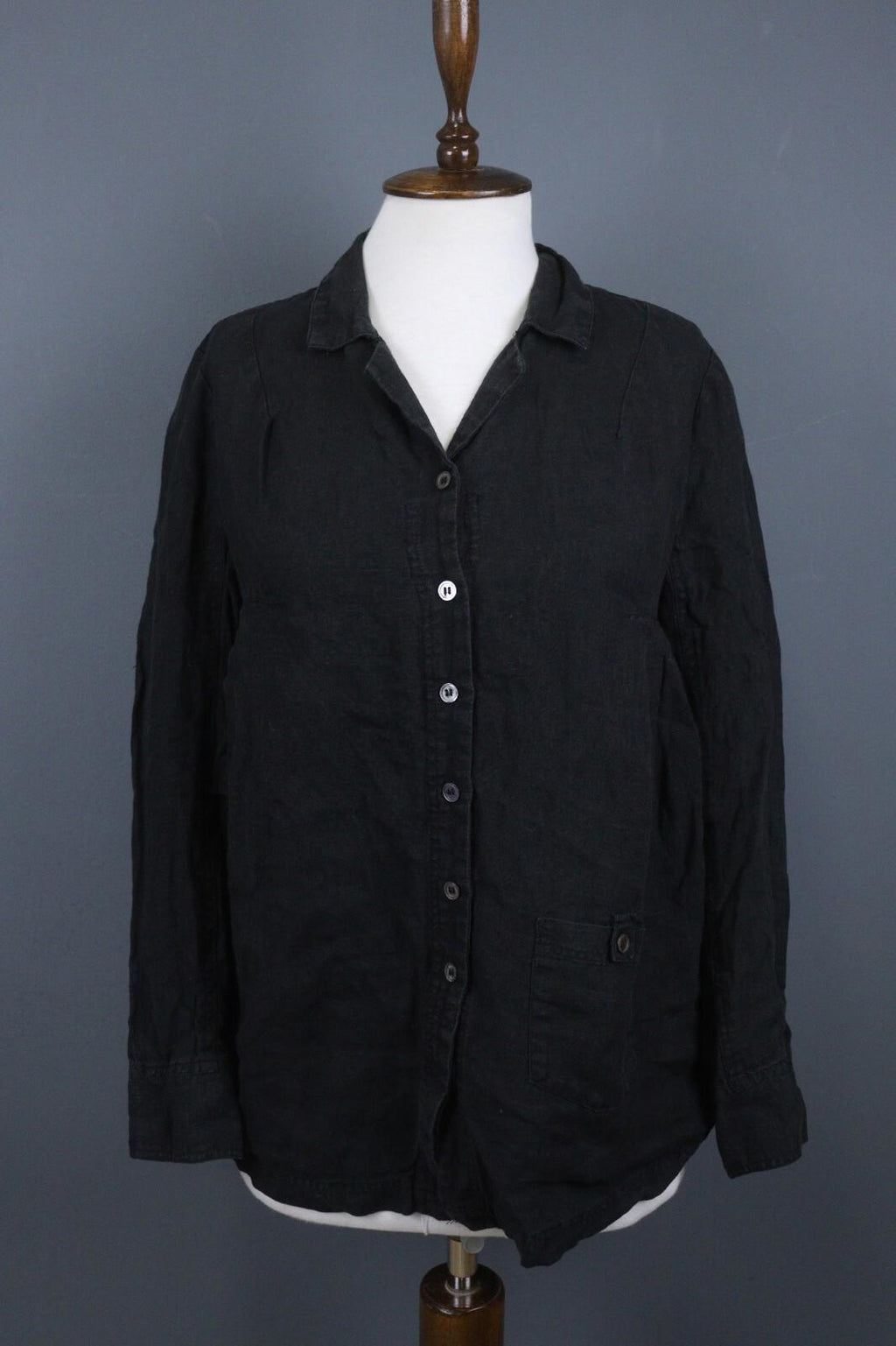 GUDRUN SJODEN Black Long Sleeve Casual Button Up Shirt – Size S