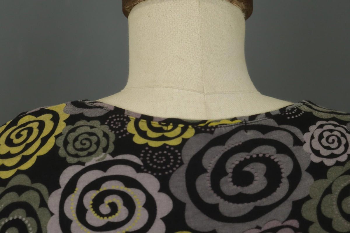 GUDRUN SJODEN Multi Floral Long Sleeve Round Neck Pullover Shift Dress – Size M