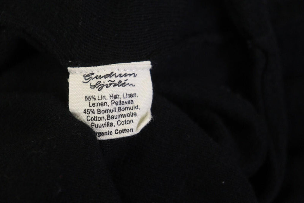 GUDRUN SJODEN Black Long Sleeve Oversized Lagenlook Shirt Dress – Size M
