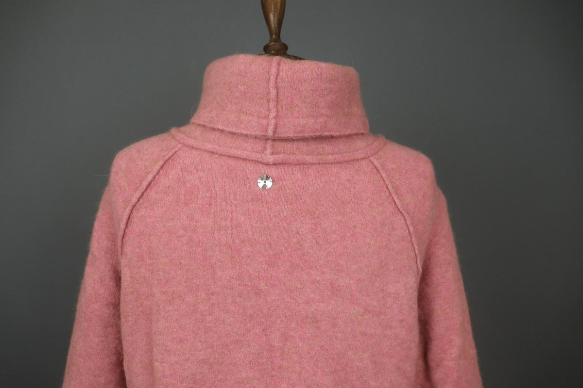 HIGH Pink Wool Tight Knitted Long Sleeve Turtle Neck Pullover Sweater – Size M