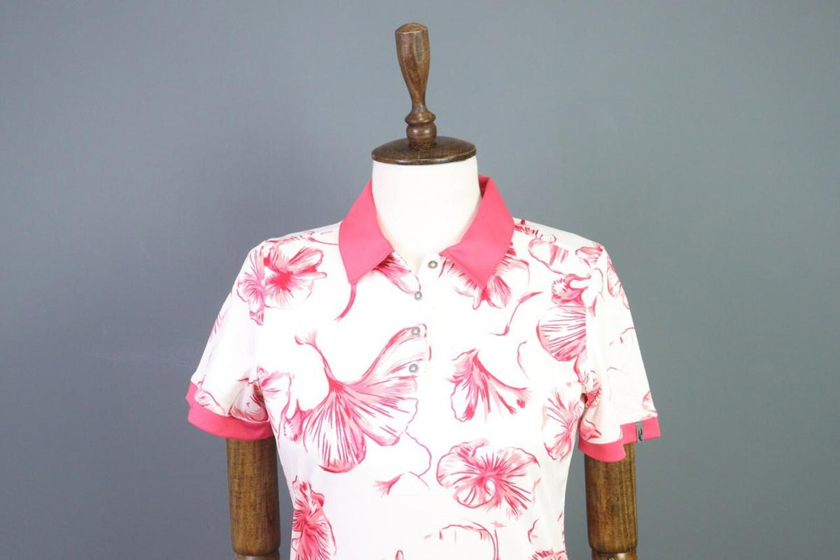 KJUS CLASSIC Multicolor Floral Short Sleeve Polo Blouse Shirt Top – Size S