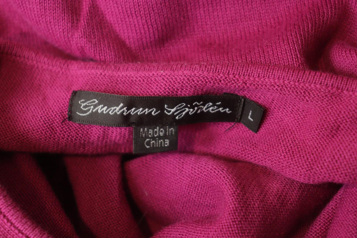 GUDRUN SJODEN Pink 100% Cotton Tight Knit Round Neck Pullover Sweater – Size L