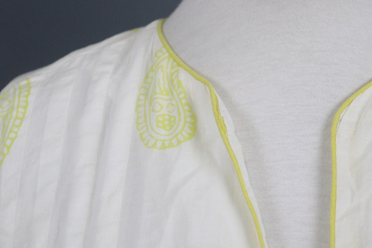 TOAST White Yellow Casual Comfortable 3/4 Sleeve Pleated Top Blouse – Size 12