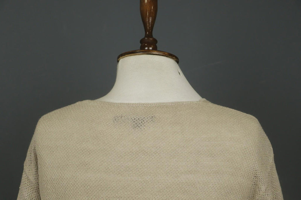 GUDRUN SJODEN Tan 100% Linen Long Sleeve Round Neck Pullover Shift Dress – Size S