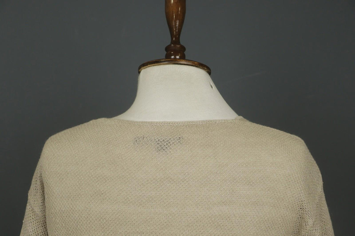 GUDRUN SJODEN Tan 100% Linen Long Sleeve Round Neck Pullover Shift Dress – Size S