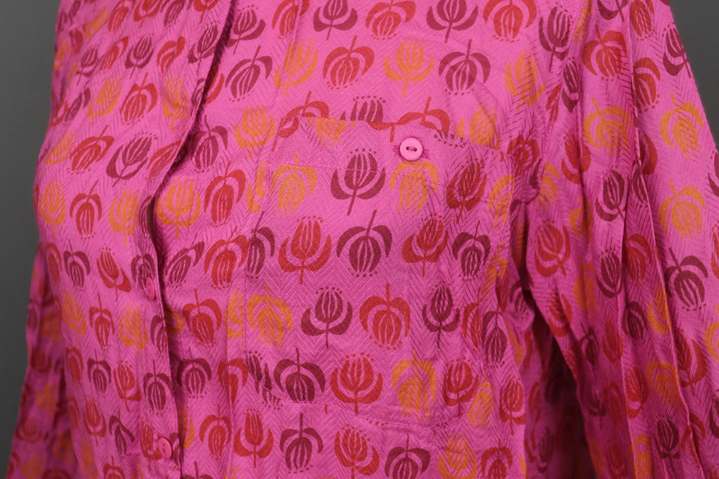 GUDRUN SJÖDEN Multicolor Floral Front Pocket Long Sleeve Button Front Shirt M/L