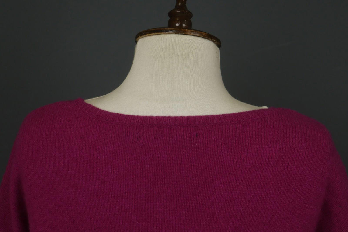 GUDRUN SJODEN Pink Linen Knitted Long Sleeve Round Neck Pullover Sweater – Size XL