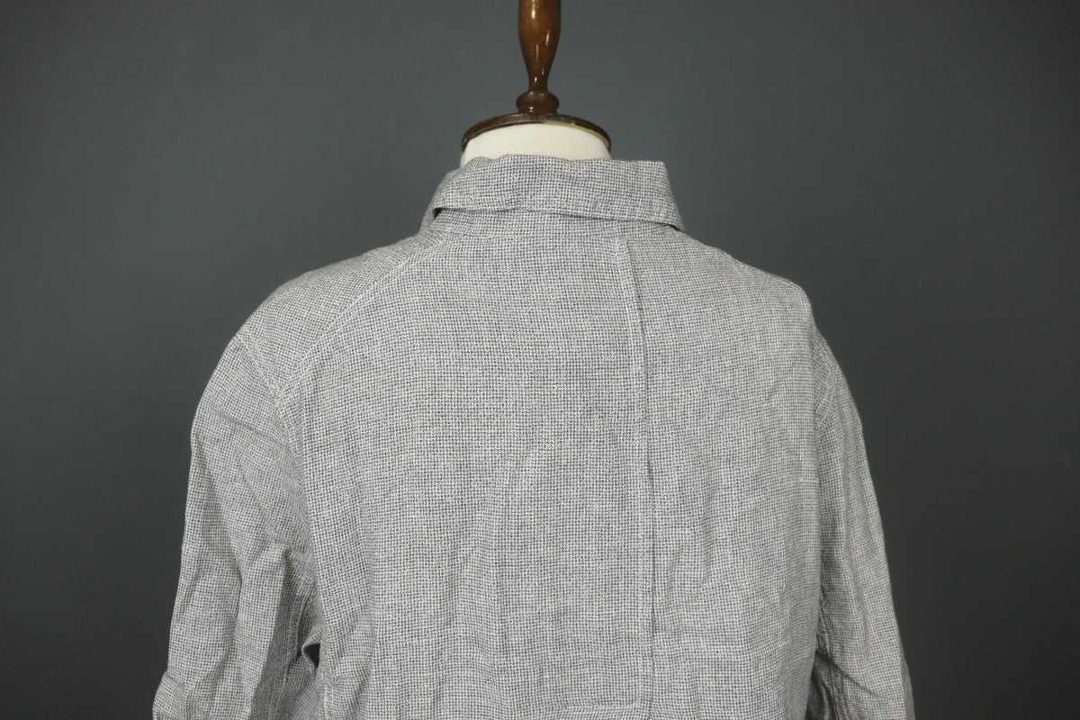 OSKA Gray Pleated Back Slit Sleeve Collared Button Front Shirt Dress – Size 2