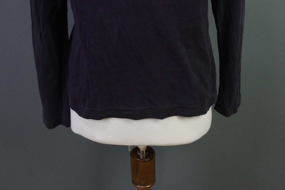 OSKA Blue Long Sleeve Round Neck Top Shirt Blouse – Size 2