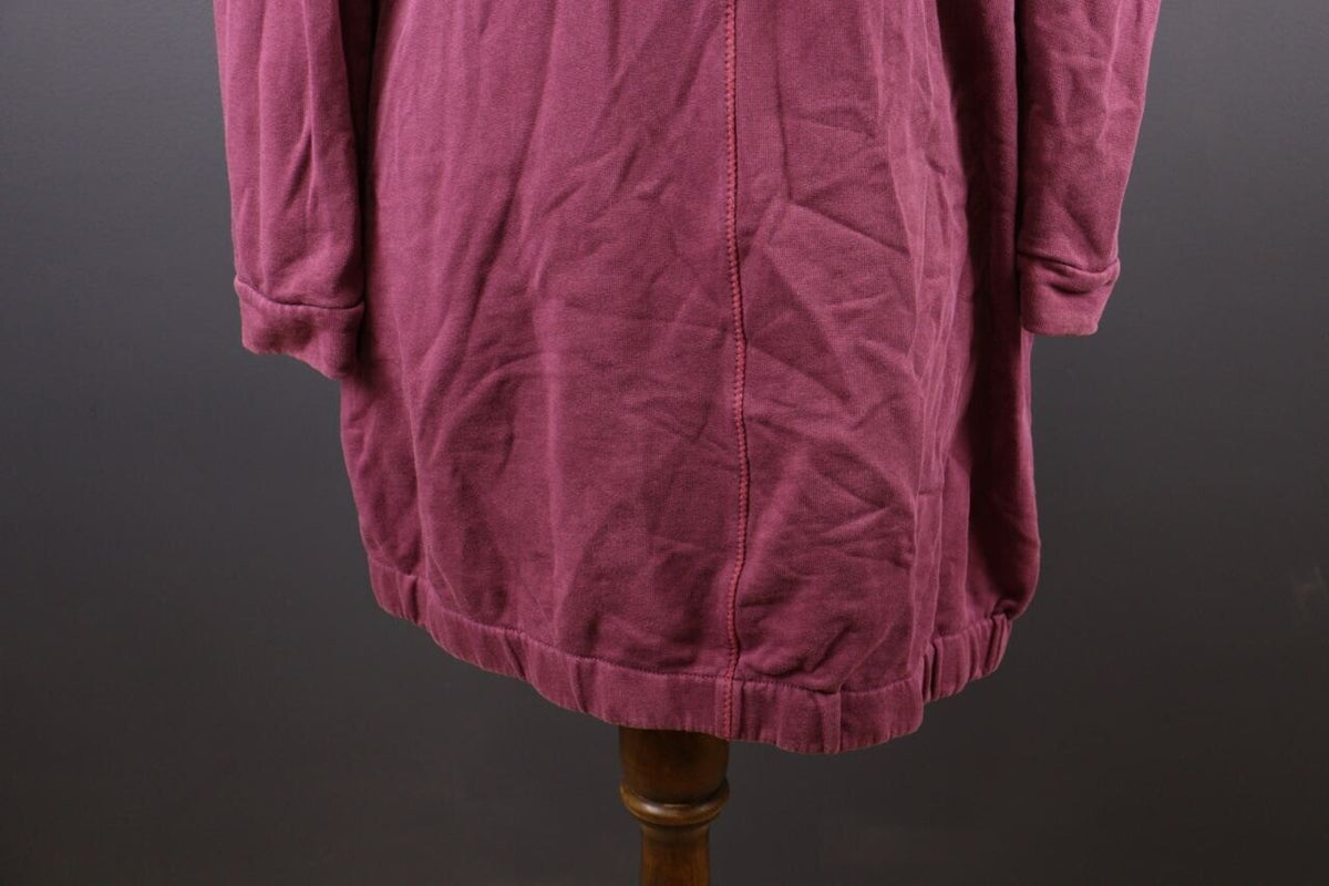 Deerberg Burgundy Floral Embroidered High Neck Full Zip Sweater – Size L