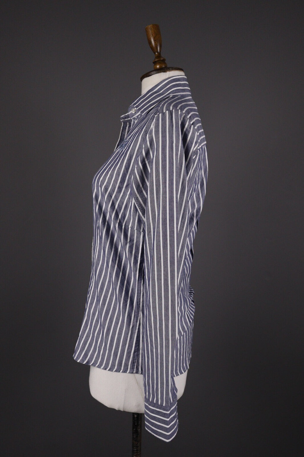 La Martina Blue Stripe Long Sleeve Button Blouse Shirt – Size M