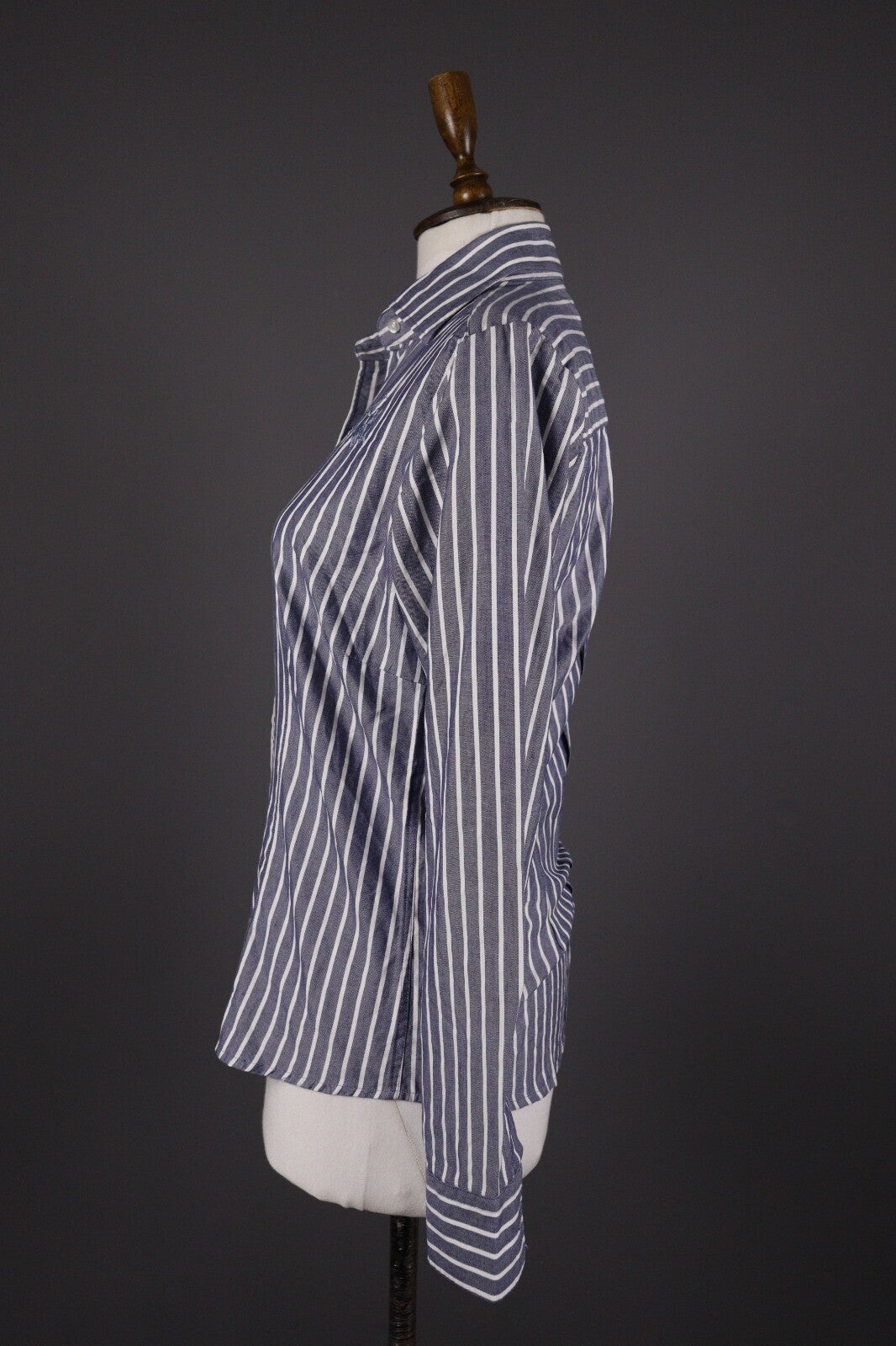 La Martina Blue Stripe Long Sleeve Button Blouse Shirt – Size M