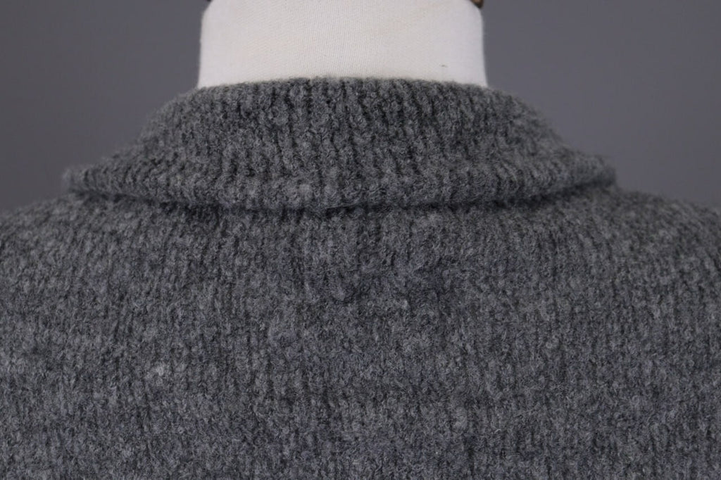 Grizas Gray Wool Lagenlook Textured Knit Cardigan Sweater – Size XL