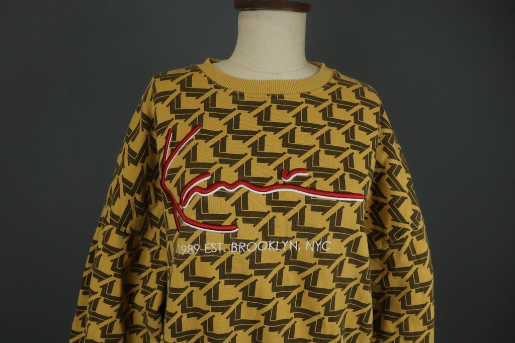 Karl Kani Multi Geometric Fleece Lined Raglan Sleeve Pullover Sweatshirt – Size M