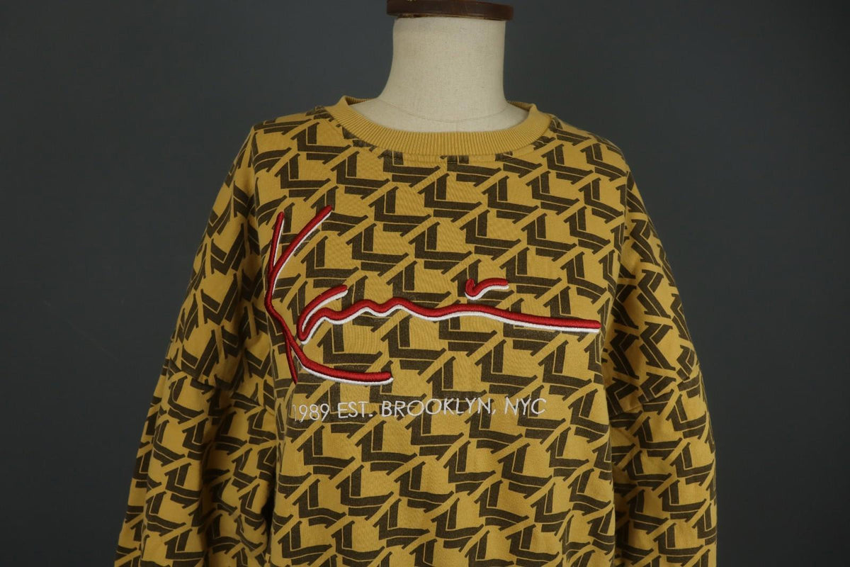 Karl Kani Multi Geometric Fleece Lined Raglan Sleeve Pullover Sweatshirt – Size M