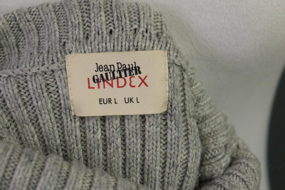 LINDEX Jean Paul Gaultier Gray Turtle Neck Ribbed Sleeve Pullover Sweater – Size L
