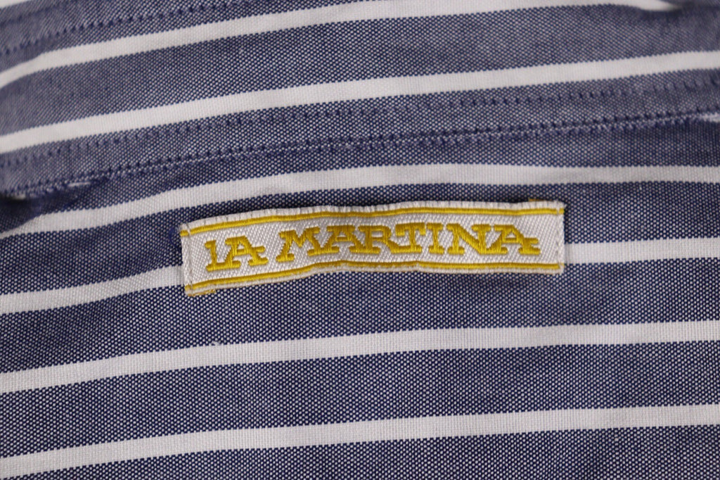 La Martina Blue Stripe Long Sleeve Button Blouse Shirt – Size M