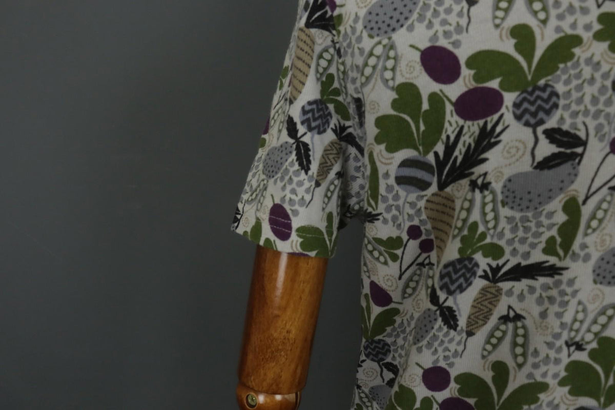 GUDRUN SJODEN Multi Floral Cotton Round Neck Short Sleeve Shift Dress – Size M