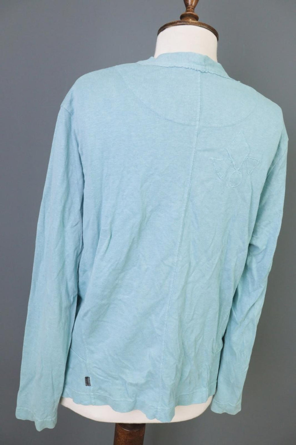 OSKA Blue Regular Fit V-Neck Raglan Sleeve Button Front Cardigan Sweater – Size 4