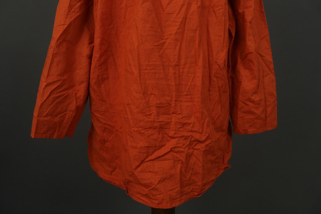 GUDRUN SJODEN Orange Cotton Long Sleeve V-Neck Button Front Shirt Dress – Size M