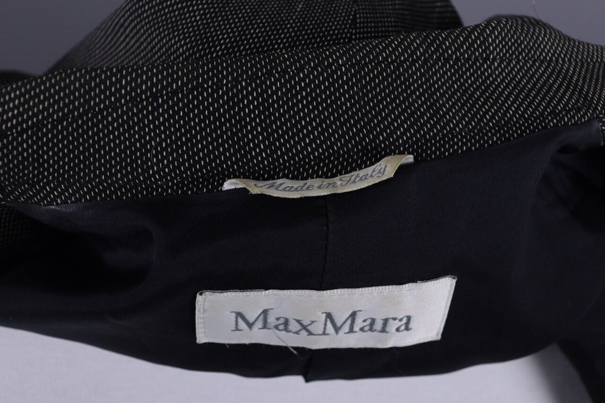 Max Mara Gray Wool Double Breasted Two Button Blazer Jacket – Size 40 / S