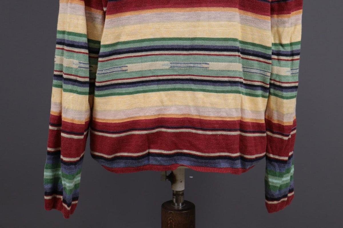 DENIM SUPPLY RALPH LAUREN Multicolor Aztec Linen Lagenlook Knited Sweater – Size L
