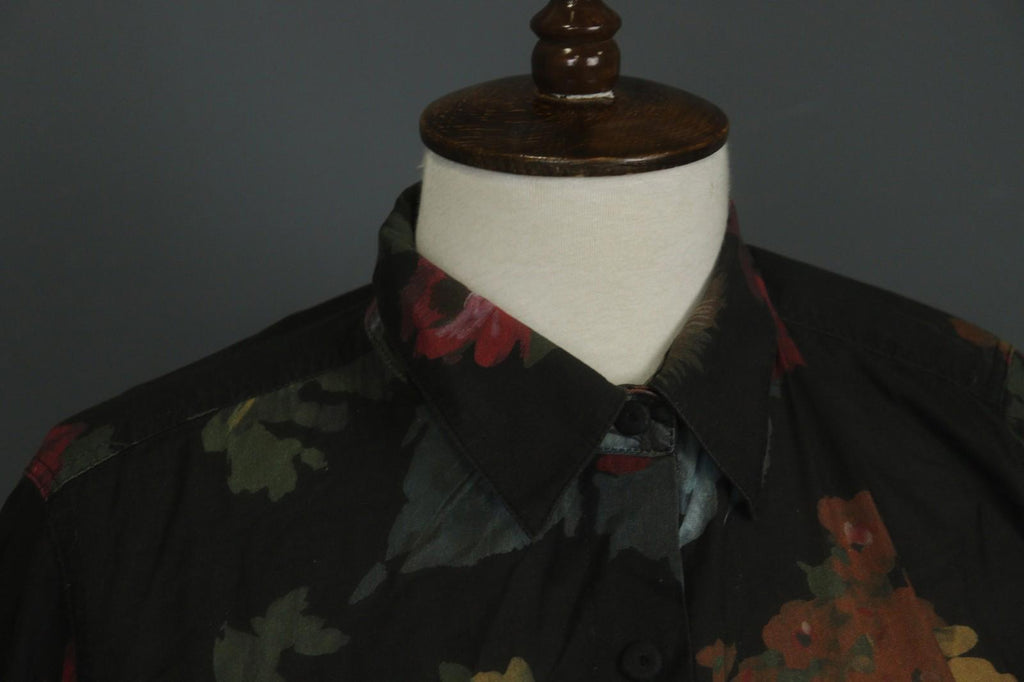 HANNES ROETHER Multi Floral Cotton Long Sleeve Button Front Shirt Dress – Size S
