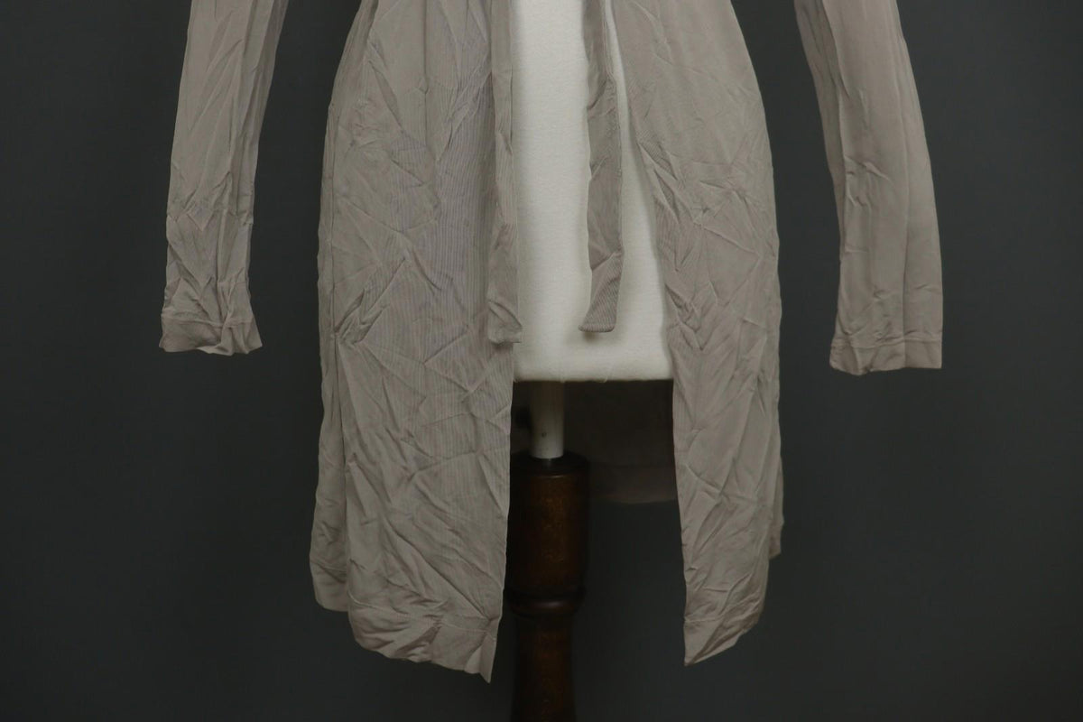 TRANSIT PAR-SUCH 114 Gray Viscose Knitted Long Sleeve Tie Front Cardigan – Size 2