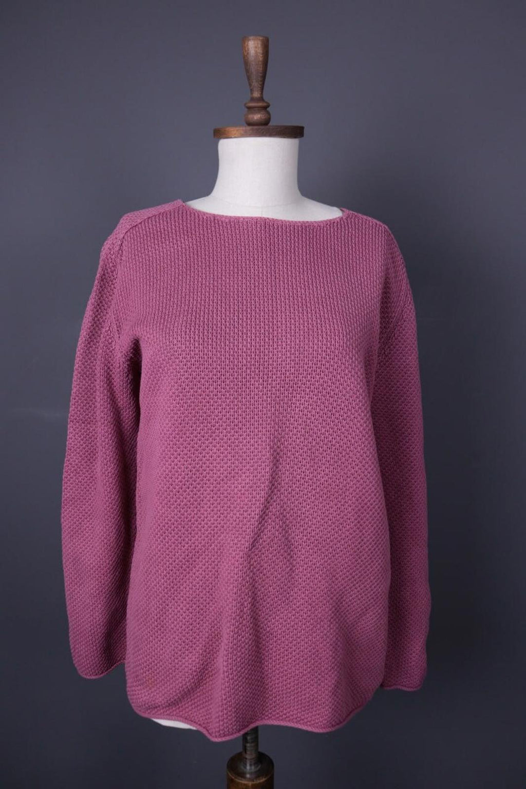 GUDRUN SJODEN Pink Cotton Chunky Knit Oversized Sweater – Size M