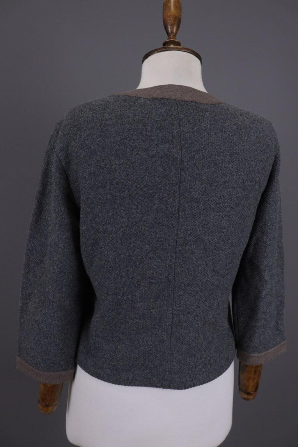 FABIANA FILIPPI Gray Wool Silk Cashmere Knit Button Dowm Blazer Jacket I 44 / M