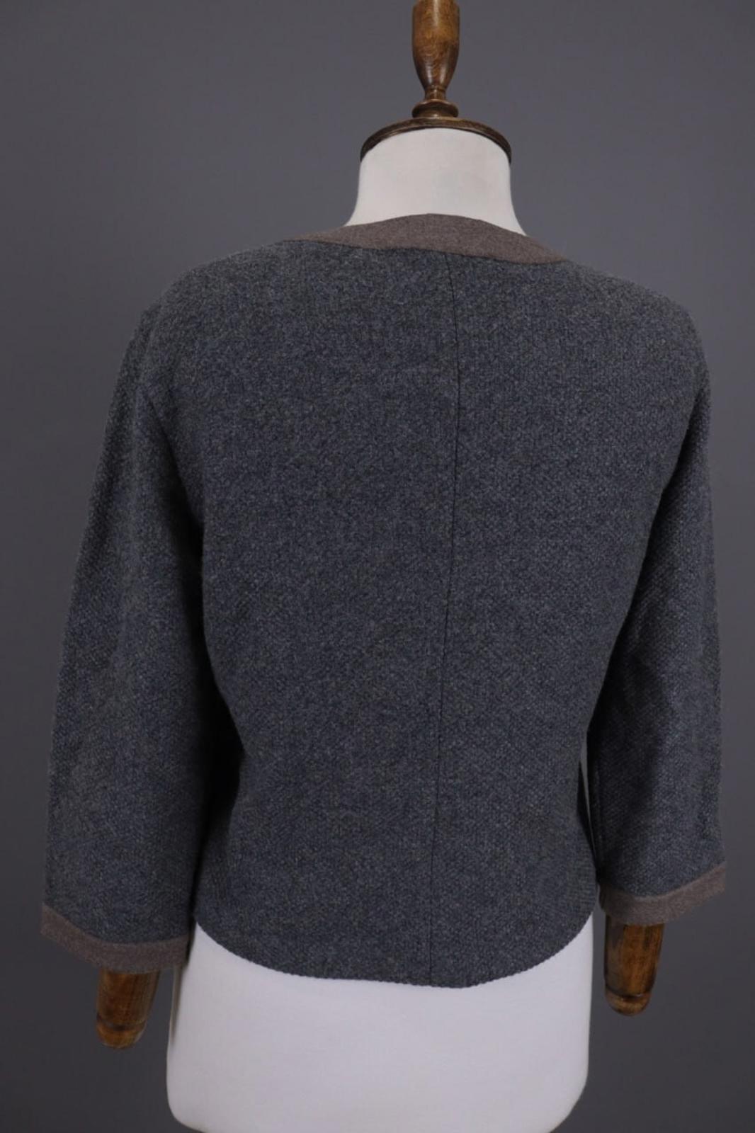 FABIANA FILIPPI Gray Wool Silk Cashmere Knit Button Dowm Blazer Jacket I 44 / M