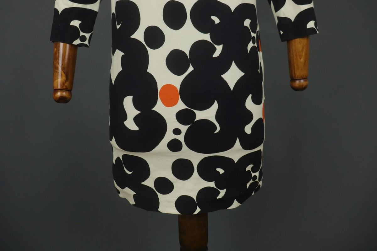 MARIMEKKO SIERRA Multi Patterned Viscose Snap Shoulder Sheath Dress – Size S