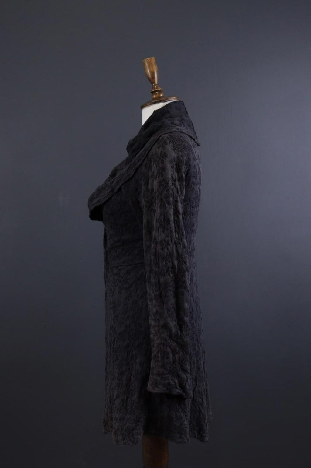 TRANSIT PAR SUCH Gray Linen Embroidered Designer Lagenlook Coat Jacket – Size 2