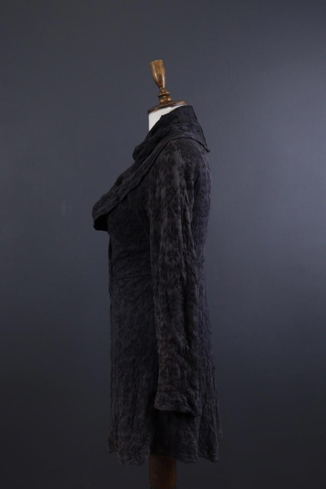 TRANSIT PAR SUCH Gray Linen Embroidered Designer Lagenlook Coat Jacket – Size 2