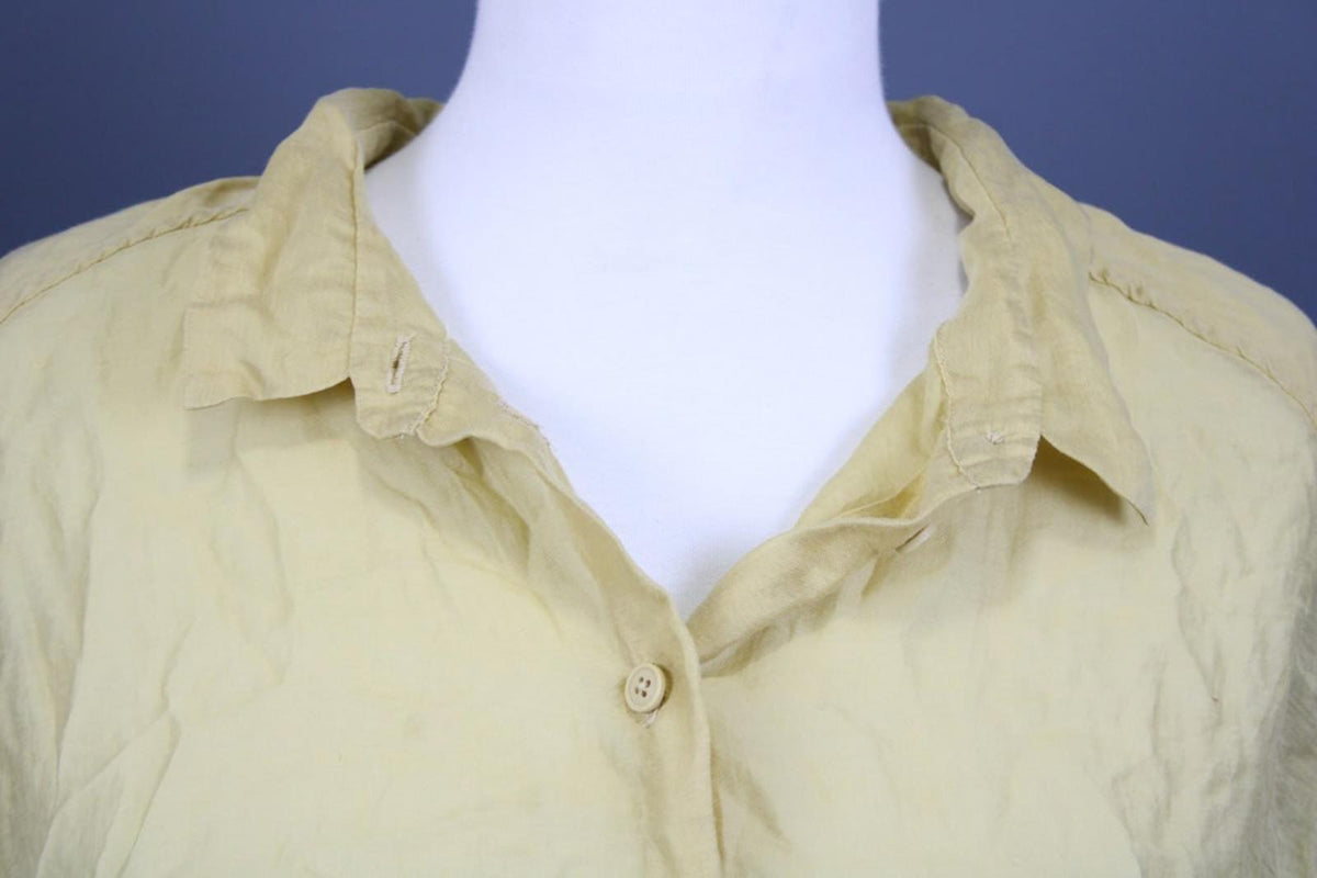 RUNDHOLZ Beige Classic Fit Collared Long Sleeve Button Front Shirt Top – Size L