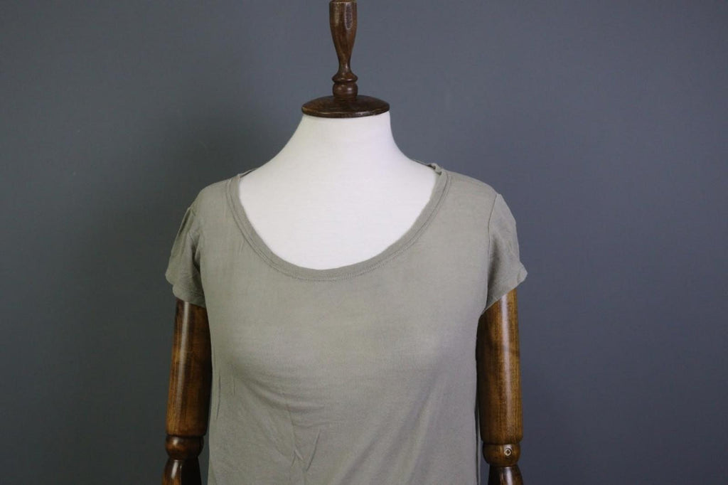 TRANSIT PAR-SUCH Gray Crew Neck Casual Short Sleeve Pullover T-Shirt Top – Size 2