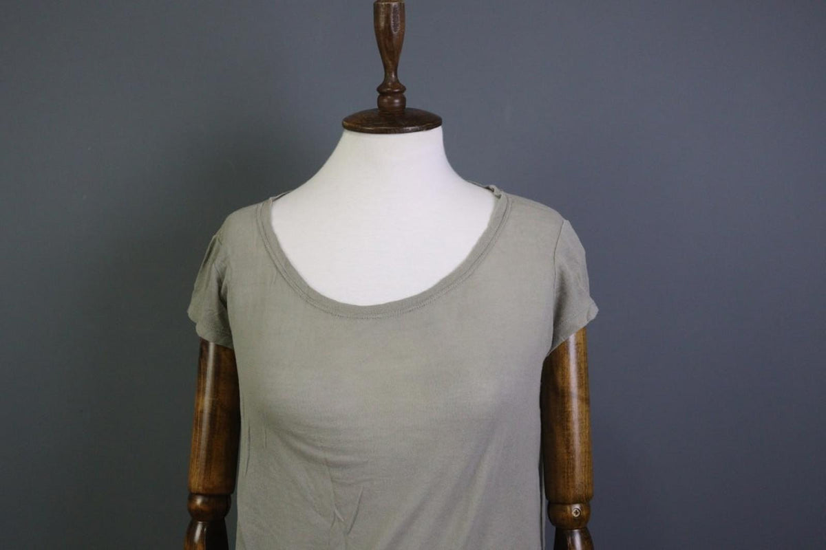 TRANSIT PAR-SUCH Gray Crew Neck Casual Short Sleeve Pullover T-Shirt Top – Size 2
