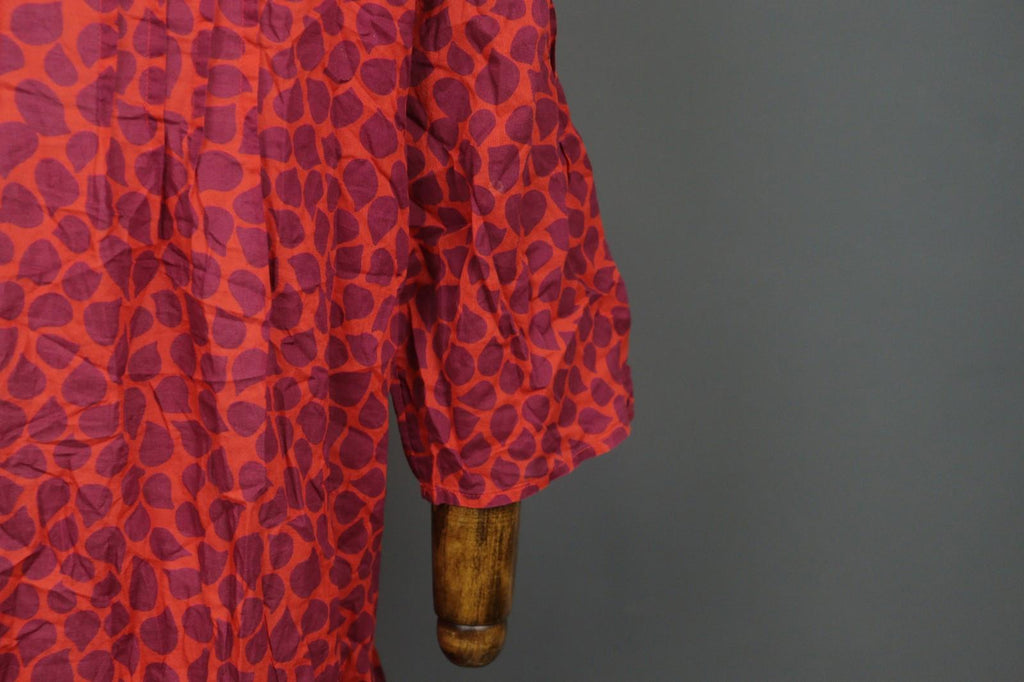 GUDRUN SJODEN Orange Abstract Casual Long Sleeve Button Front Shirt Dress – Size S