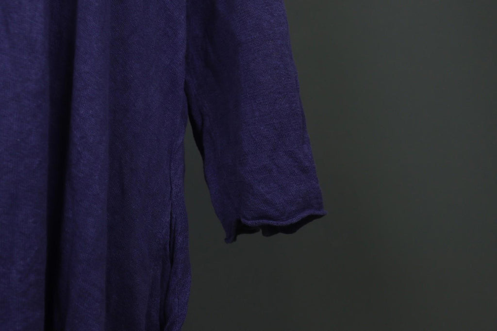 GUDRUN SJODEN Purple 100% Linen Relaxed Fit Round Neck Shift Dress – Size 2XL