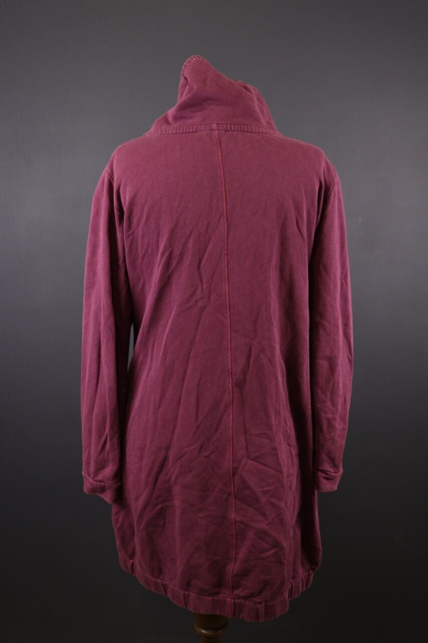 Deerberg Burgundy Floral Embroidered High Neck Full Zip Sweater – Size L