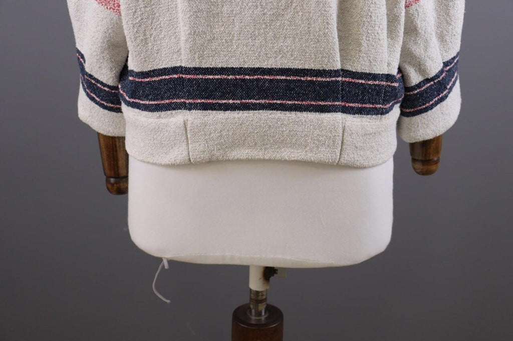 Used BA&SH ZOLA Beige Striped 3/4 Sleeve Cropped Sweater – Size 1